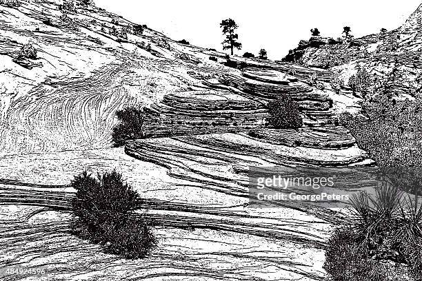 layered rock textured background - zion national park 幅插畫檔、美工圖案、卡通及圖標