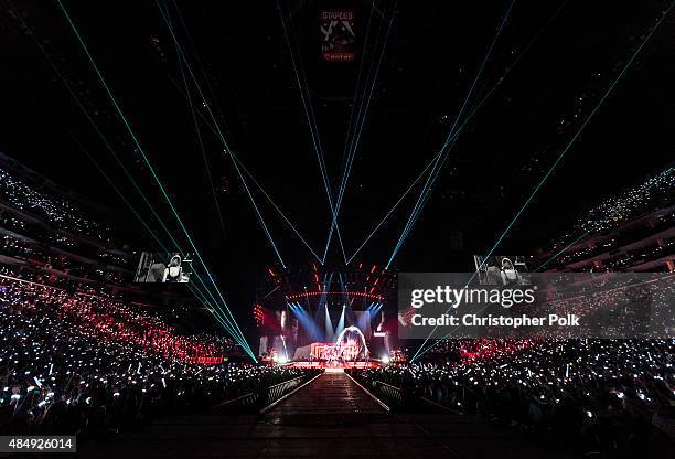 General view of the audience during The 1989 World Tour Live In Los Angeles at Staples Center on August 21, 2015 in Los Angeles, California.