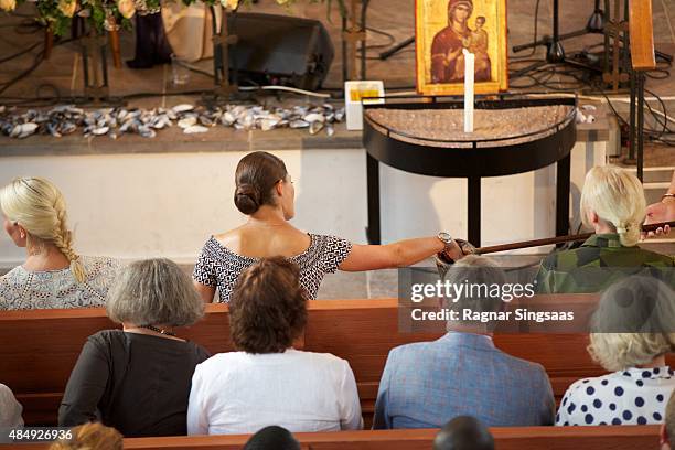 Crown Princess Victoria of Sweden takes Part in Climate Pilgrimage on August 22, 2015 in Stromstad, Sweden.