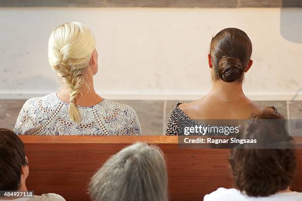 Crown Princess Mette-Marit of Norway and Crown Princess Victoria of Sweden take Part in Climate Pilgrimage on August 22, 2015 in Stromstad, Sweden.