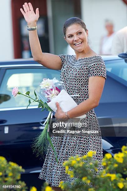 Crown Princess Victoria of Sweden takes Part in Climate Pilgrimage on August 22, 2015 in Stromstad, Sweden.