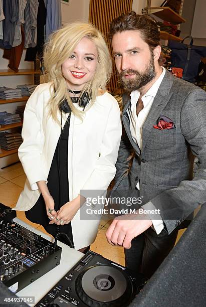 Nina Nesbitt and Jack Guinness attend the French Connection #CantHelpMySelfie launch party at French Connection Regent Street store on April 15, 2014...