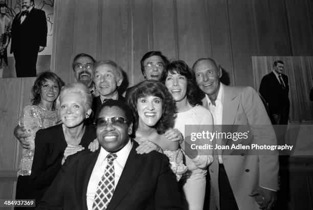 Rowan & Martin's Laugh-In cast reunion. Producer/Director George Schlatter with cast members: Gary Owens, Judy Carne, Henry Gibson, Lily Tomlin,...