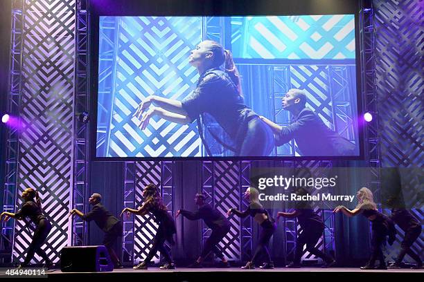 Dancers perform onstage during the 4th Annual NYX FACE Awards at Club Nokia on August 22, 2015 in Los Angeles, California.