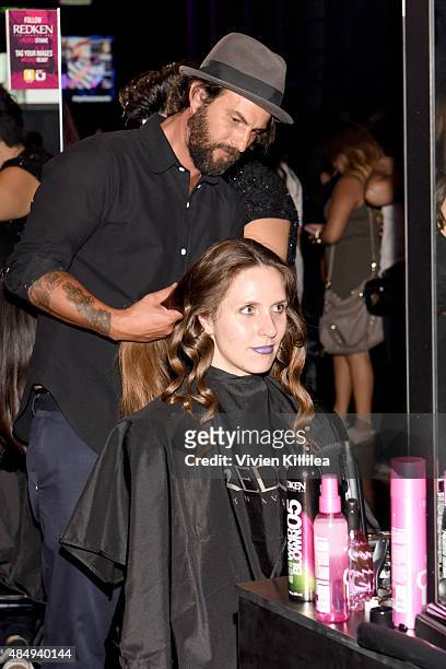 Guest has their hair professionally styled at the 4th Annual NYX FACE Awards at Club Nokia on August 22, 2015 in Los Angeles, California.