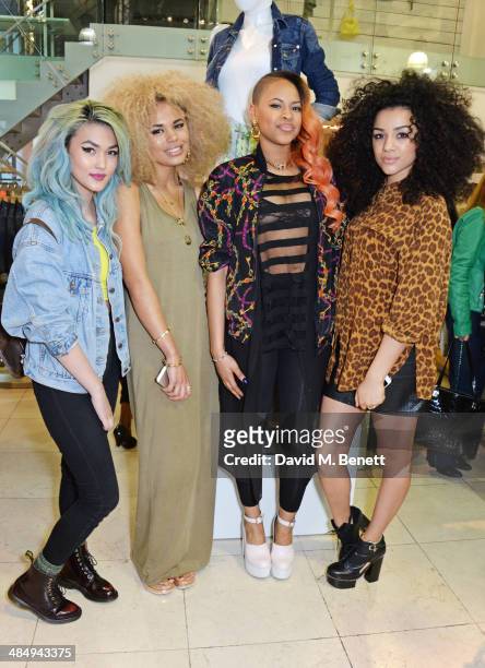 Asami Zdrenka, Jess Plummer, Amira McCarthy and Shereen Cutkelvin of Neon Jungle attend the French Connection #CantHelpMySelfie launch party at...