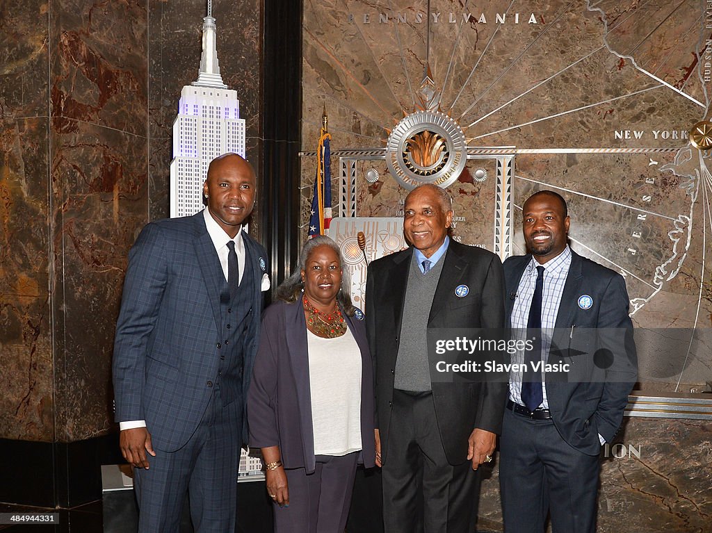 MLB & The Robinsons Light The Empire State Building Dodger Blue In Honor Of Jackie Robinson Day