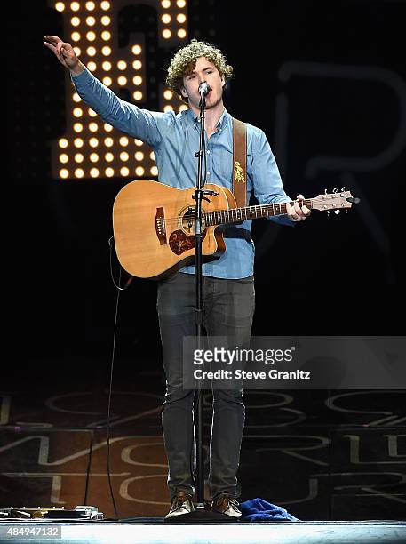 Musician Vance Joy performs onstage during Taylor Swift The 1989 World Tour Live In Los Angeles at Staples Center on August 22, 2015 in Los Angeles,...