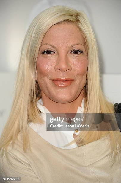 Tori Spelling attends the LG "Fam To Table" series at The Washbow on August 22, 2015 in Culver City, California.