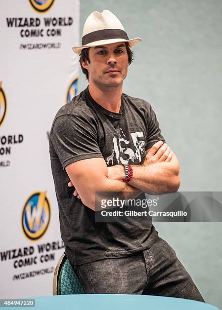Actor Ian Somerhalder attends Wizard World Comic Con Chicago 2015 - Day 3 at Donald E. Stephens Convention Center on August 22, 2015 in Chicago,...