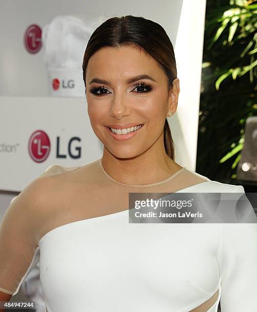 Actress Eva Longoria attends the LG "Fam To Table" series at The Washbow on August 22, 2015 in Culver City, California.