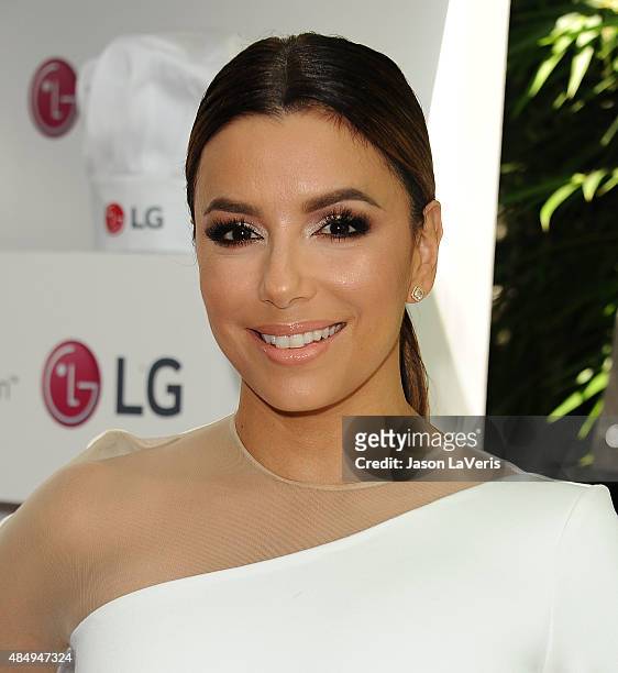 Actress Eva Longoria attends the LG "Fam To Table" series at The Washbow on August 22, 2015 in Culver City, California.