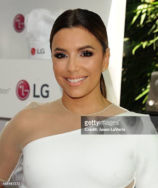 Actress Eva Longoria attends the LG "Fam To Table" series at The Washbow on August 22, 2015 in Culver City, California.