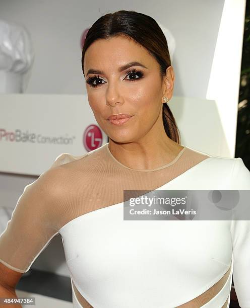 Actress Eva Longoria attends the LG "Fam To Table" series at The Washbow on August 22, 2015 in Culver City, California.