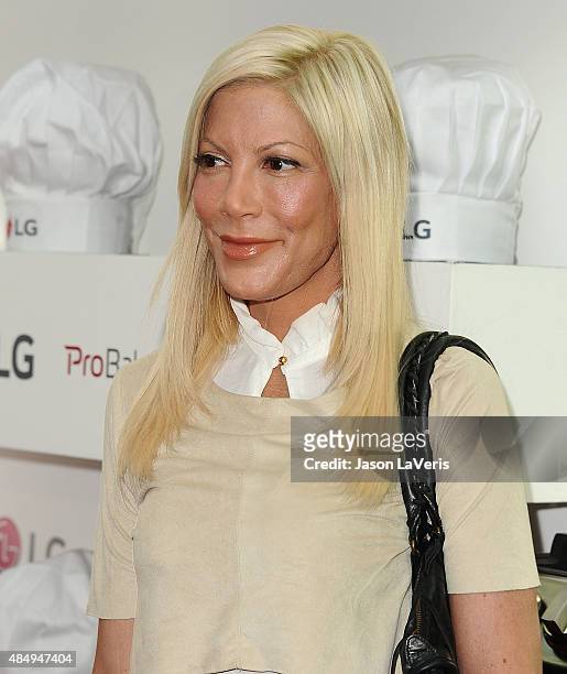 Tori Spelling attends the LG "Fam To Table" series at The Washbow on August 22, 2015 in Culver City, California.