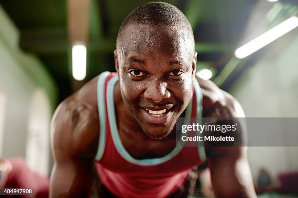 i'm the master of my own fitness - extra portraits stockfoto's en -beelden