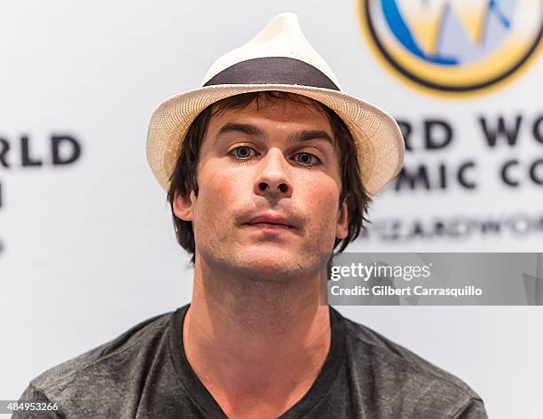 Actor Ian Somerhalder attends Wizard World Comic Con Chicago 2015 - Day 3 at Donald E. Stephens Convention Center on August 22, 2015 in Chicago,...