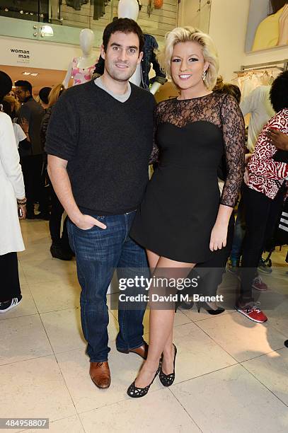 Zafar Rushdie and Natalie Coyle attend the French Connection #CantHelpMySelfie launch party at French Connection Regent Street store on April 15,...