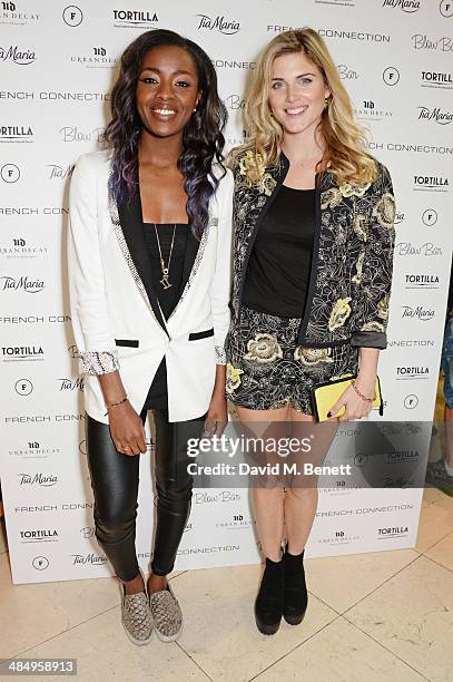 Odudu and Ashley James attend the French Connection #CantHelpMySelfie launch party at French Connection Regent Street store on April 15, 2014 in...