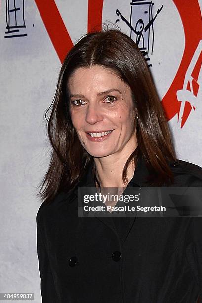 Chiara Mastroianni attends 'Dans La Cour' Paris Premiere at Mk2 Bibliotheque on April 15, 2014 in Paris, France.