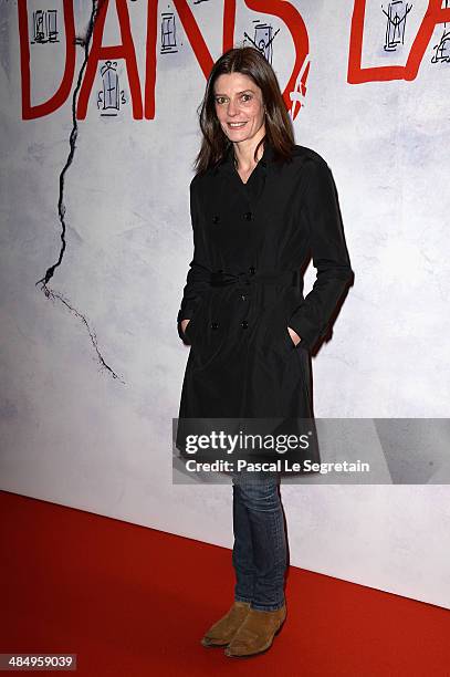 Chiara Mastroianni attends 'Dans La Cour' Paris Premiere at Mk2 Bibliotheque on April 15, 2014 in Paris, France.