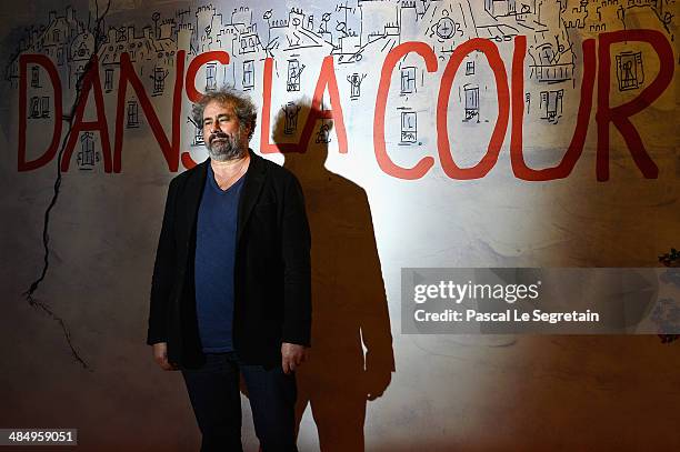 Gustave Kervern attends 'Dans La Cour' Paris Premiere at Mk2 Bibliotheque on April 15, 2014 in Paris, France.