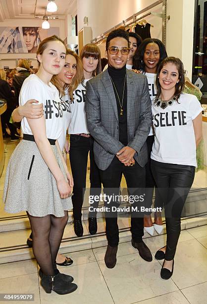 Troy the Magician attends the French Connection #CantHelpMySelfie launch party at French Connection Regent Street store on April 15, 2014 in London,...