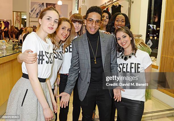 Troy the Magician attends the French Connection #CantHelpMySelfie launch party at French Connection Regent Street store on April 15, 2014 in London,...