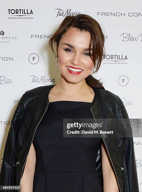 Samantha Barks attends the French Connection #CantHelpMySelfie launch party at French Connection Regent Street store on April 15, 2014 in London,...