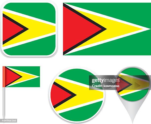flag guyana - guyana flag stock illustrations