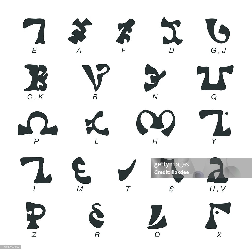 Enochian Alphabet Silhouette Icons