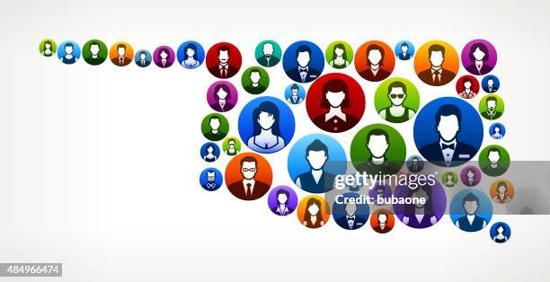 oklahoma people faces community and communication pattern. - mohawk stock illustrations