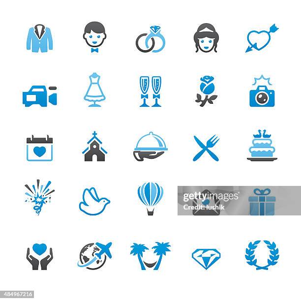 wedding related vector icons - wedding icon stock illustrations