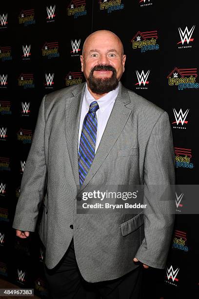Cast member Howard Finkel attends the WWE screening of "Legends' House" at Smith & Wollensky on April 15, 2014 in New York City.