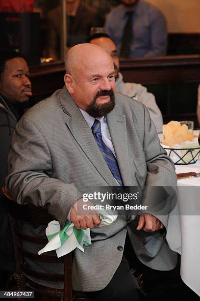 Cast member Howard Finkel attends the WWE screening of "Legends' House" at Smith & Wollensky on April 15, 2014 in New York City.