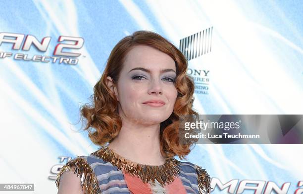 Emma Stone attends the 'The Amazing Spider-Man 2: Rise Of Electro' Berlin Premiere at on April 15, 2014 in Berlin, Germany.