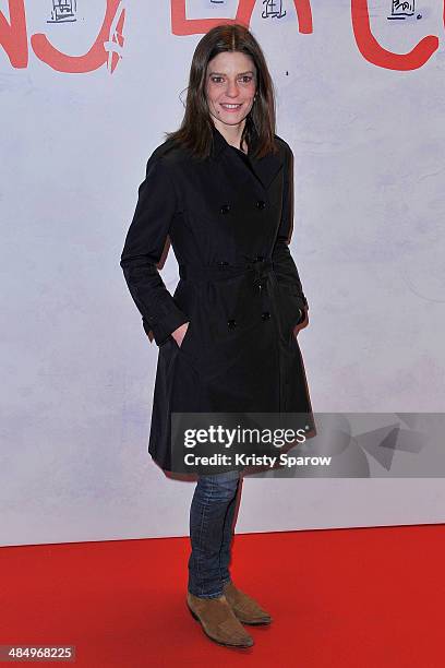 Chiara Mastroianni attends the 'Dans La Cour' Paris Premiere at Mk2 Bibliotheque on April 15, 2014 in Paris, France.