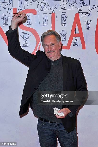 Benoit Delepine attends the 'Dans La Cour' Paris Premiere at Mk2 Bibliotheque on April 15, 2014 in Paris, France.