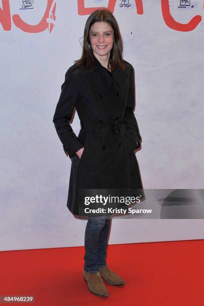 Chiara Mastroianni attends the 'Dans La Cour' Paris Premiere at Mk2 Bibliotheque on April 15, 2014 in Paris, France.