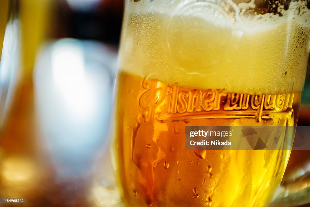 Glass of Pilsner Urquell Beer