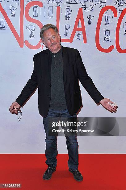 Benoit Delepine attends the 'Dans La Cour' Paris Premiere at Mk2 Bibliotheque on April 15, 2014 in Paris, France.