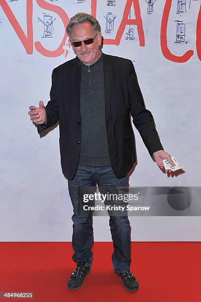 Benoit Delepine attends the 'Dans La Cour' Paris Premiere at Mk2 Bibliotheque on April 15, 2014 in Paris, France.