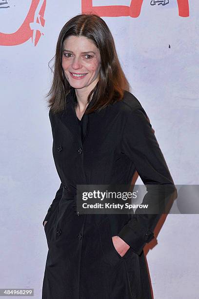 Chiara Mastroianni attends the 'Dans La Cour' Paris Premiere at Mk2 Bibliotheque on April 15, 2014 in Paris, France.