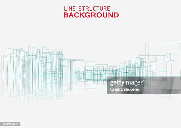 line structure city building background - building design stock illustrations