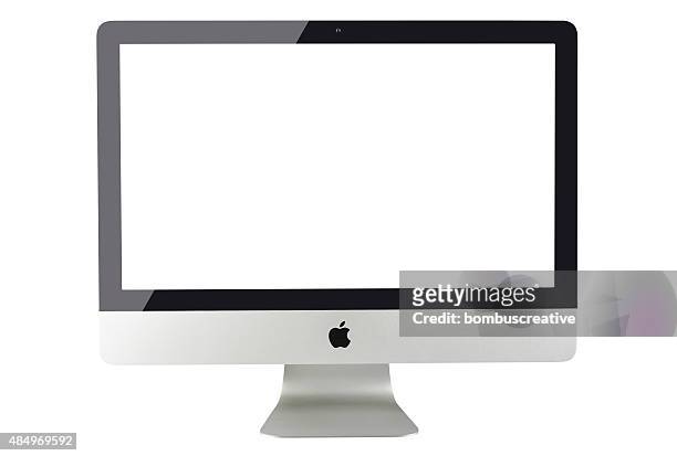 apple imac 27 inch desktop computer - viewfinder stockfoto's en -beelden