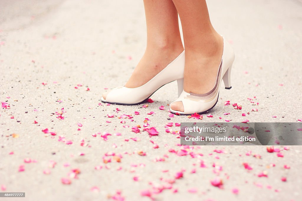 Stepping on rose petals