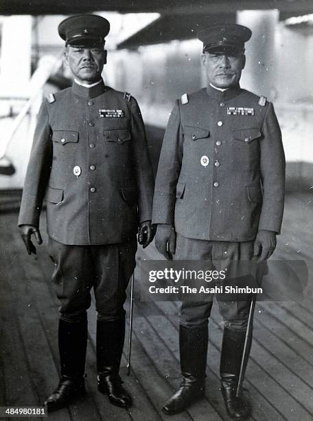 Japanese Imperial Army Kwantung Army lieutenant general Kuniaki Koiso is seen in March 1934 in Japan. Kuniaki Koiso was the 41st Prime Minister of...