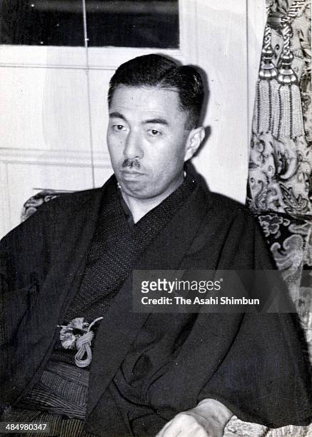 Prime Minister Fumimaro Konoe is seen on June 2, 1937 in Tokyo, Japan. Konoe was three time Prime Minister of Japan, 34th, 38th and 39th.