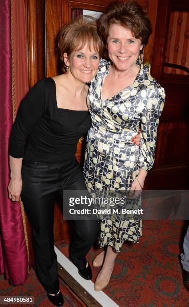Lorraine Ashbourne and Imelda Staunton attend the press night performance of "Good People" at the Noel Coward Theatre on April 15, 2014 in London,...