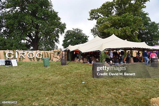 General view of atmosphere at day 2 of CIROC & MAHIKI backstage at V Festival at at Hylands Park on August 23, 2015 in Chelmsford, England.